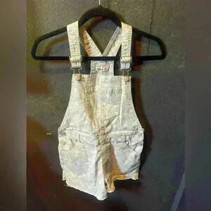 Girls Epic Threads Blue White Daisy Overalls Denim Size 16